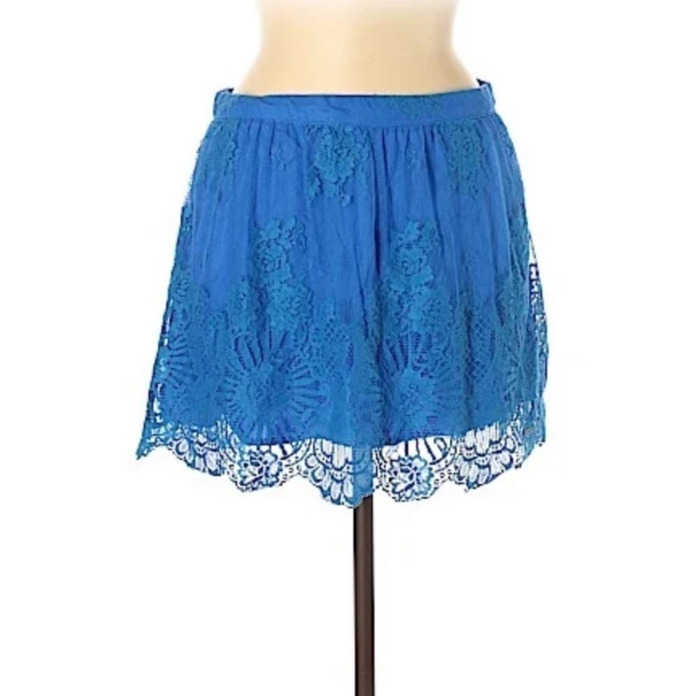 BRAND NEW Abercrombie Bright Blue Lace Skirt Y2K Fairy Feminine